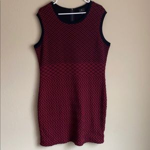 Worthington Red & Black Bodycon Sweater Dress. XL